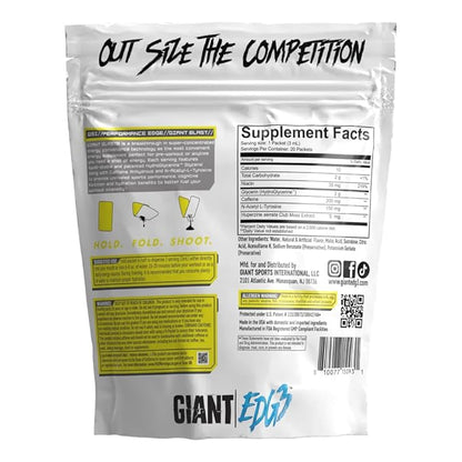 Giant Edge Series Giant Blast - On the Go Energy Formula, Caffeinated Energy Shot with Glycerol and Nootropics for Energy & Endurance (Citrus Berry, 20 Pack)