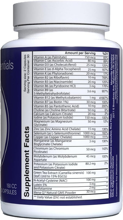 Neuropsych Essentials Brain Support Supplement, Boosts Cognitive Performance & Healthy Brain Function - Neuroprotective Formula by Dr. Justin Lapollo, Multivitamin/Multimineral, 60 Capsules
