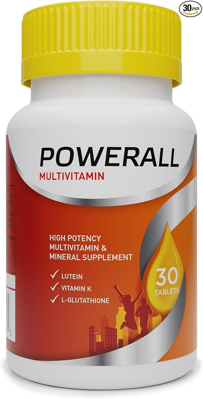 POWERALL Adult Multivitamin for Men and Women, Immunity Support, with Vitamins A, C, D3, E, K1 and B Vitamins, 30 Count