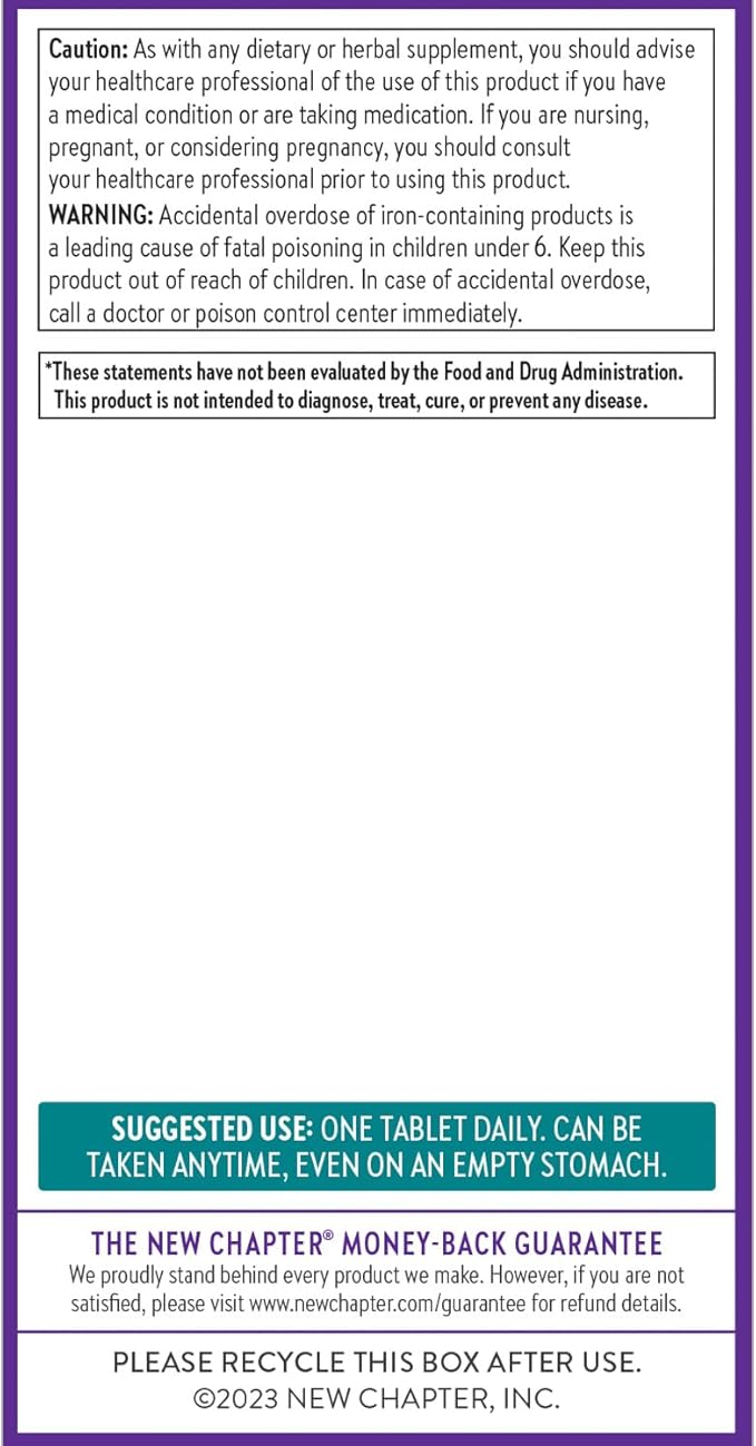 New Chapter One Daily Multivitamin for Immune, Energy & Stress Support, 20+ Nutrients Fermented with Probiotics & Whole Foods, Made with Organic Vegetables - 72 ct