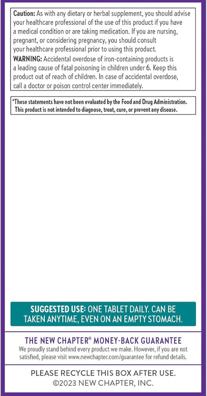 New Chapter One Daily Multivitamin for Immune, Energy & Stress Support, 20+ Nutrients Fermented with Probiotics & Whole Foods, Made with Organic Vegetables - 72 ct