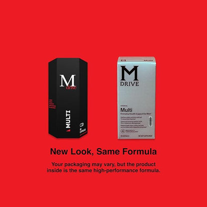 Mdrive Multivitamin for Men, Daily Multivitamin - Immune Health Support from Zinc, Selenium, Manganese & Vitamin D, Enzymes for Digestive Support, CoQ10 for Energy and Vitamin K2, 90 Capsules