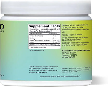 Sparkle Skin Boost (No Flavor) [50-Serves] Verisol Collagen Peptides Protein Powder Vitamin C Supplement Drink