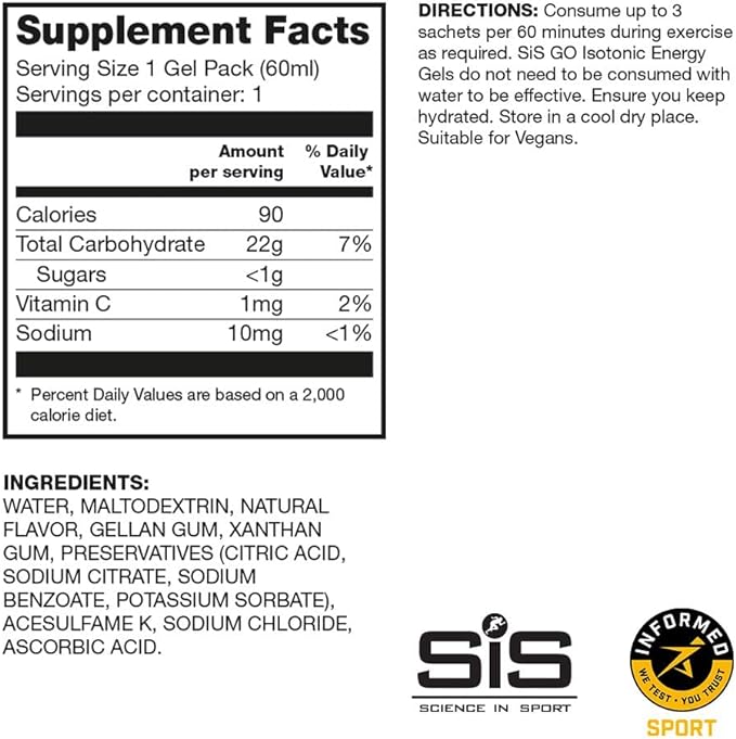 SiS GO Isotonic Energy Variety Pack, 2 Fl Oz (Pack of 6)