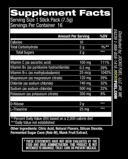 Jocko Fuel Hydrate Electrolytes Powder Packets Low Sugar - Hydration Amplifier Packets for Recovery, Dehydration, & Exercise - with Vitamins B6, B12 & C (16 Packets) Lemon Lime