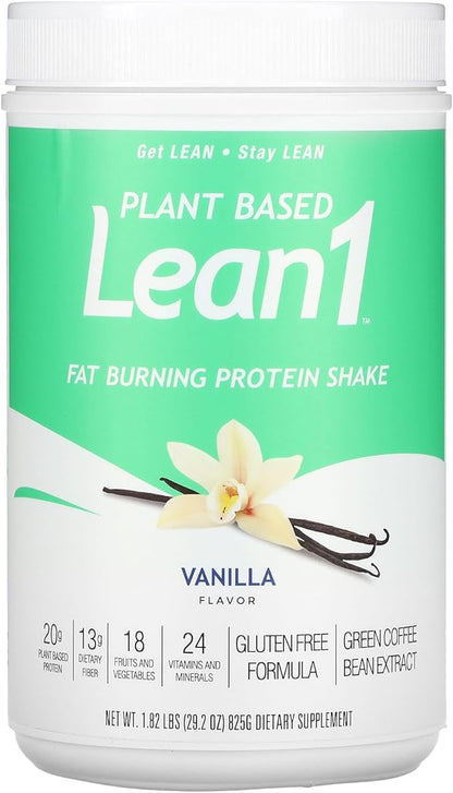 Lean1 Plant-Based Meal Replacement Protein Powder, Vanilla Flavor, 15-Serving Tub