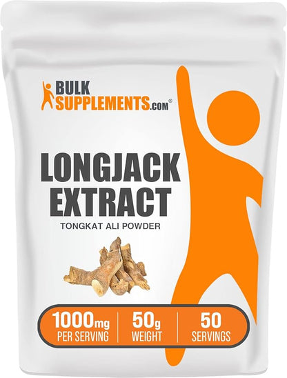 BulkSupplements.com Longjack Extract Powder - Tongkat Ali Extract, Longjack Tongkat Ali Powder - Tongkat Ali for Men & Women, Gluten Free - 1000mg per Serving, 50g (1.8 oz) (Pack of 1)