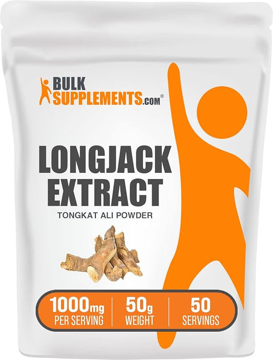 BulkSupplements.com Longjack Extract Powder - Tongkat Ali Extract, Longjack Tongkat Ali Powder - Tongkat Ali for Men & Women, Gluten Free - 1000mg per Serving, 50g (1.8 oz) (Pack of 1)