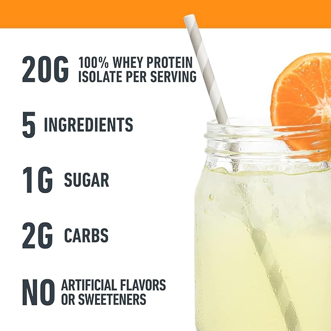 Isopure Protein Powder, Clear Whey Isolate Protein, Post Workout Recovery Drink Mix, Gluten Free with Zero Added Sugar, Infusions- Citrus Lemonade, 36 Servings, 1.9 pounds