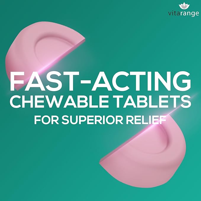 Colon Relief by VitaRange- Fast Constipation and Bloating Relief with Sunfiber Prebiotic Fiber and Pre + Probiotics for Digestive Health - 60 Chewable Strawberry Tablets – Doctor Formulated Probiotics