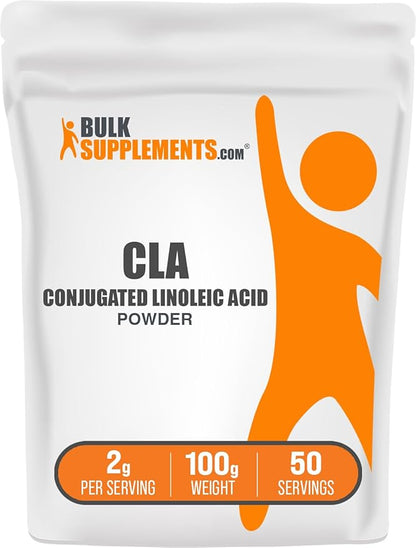 BulkSupplements.com Conjugated Linoleic Acid Powder - CLA Conjugated Linoleic Acid, CLA Supplements, CLA Powder - Gluten Free, 2000mg per Serving, 100g (3.5 oz) (Pack of 1)