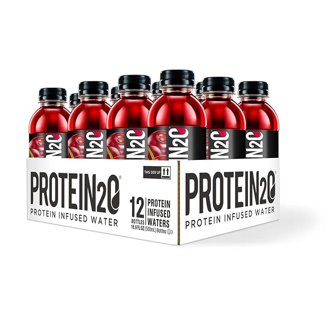 Protein2o 15g Whey Protein Isolate Infused Water, Ready To Drink, Sugar Free, Gluten Free, Lactose Free, No Artificial Sweeteners, Wild Cherry, 16.9 Fl Oz (Pack of 12)