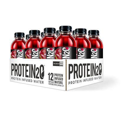 Protein2o 15g Whey Protein Isolate Infused Water, Ready To Drink, Sugar Free, Gluten Free, Lactose Free, No Artificial Sweeteners, Wild Cherry, 16.9 Fl Oz (Pack of 12)