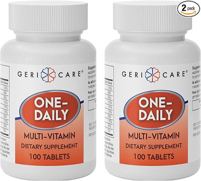 GeriCare One-Daily Multi-Vitamin Tablets Dietary Suplement 100 Count (Pack of 2)