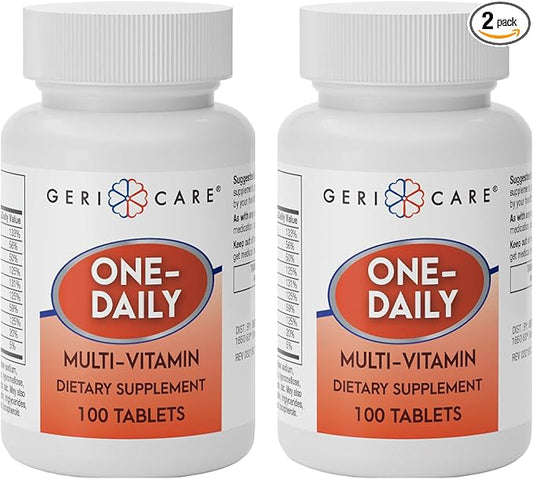 GeriCare One-Daily Multi-Vitamin Tablets Dietary Suplement 100 Count (Pack of 2)