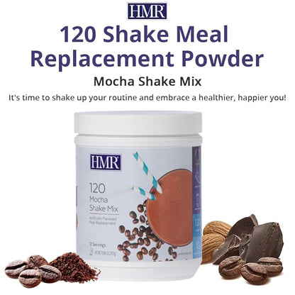 HMR 120 Shake Meal Replacement Powder | Mocha Shake Mix to Support Healthy Weight Loss | 12g of Protein | Nutritional Drink | Low Calorie Food | 12 Servings