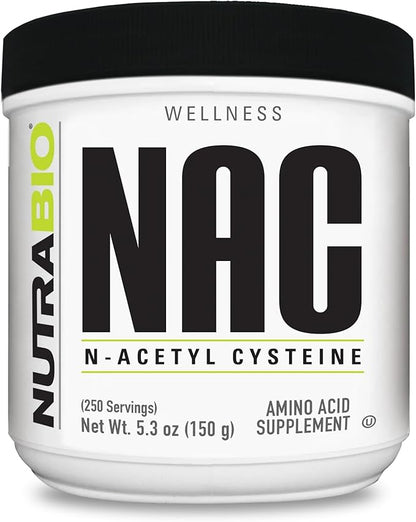 NutraBio N-Acetyl Cysteine Supplement (NAC) - 150 Grams Powder, 600mg Serving - Powerful Anti-Oxidant - Immune Support - No Fillers - Non-GMO - Gluten Free