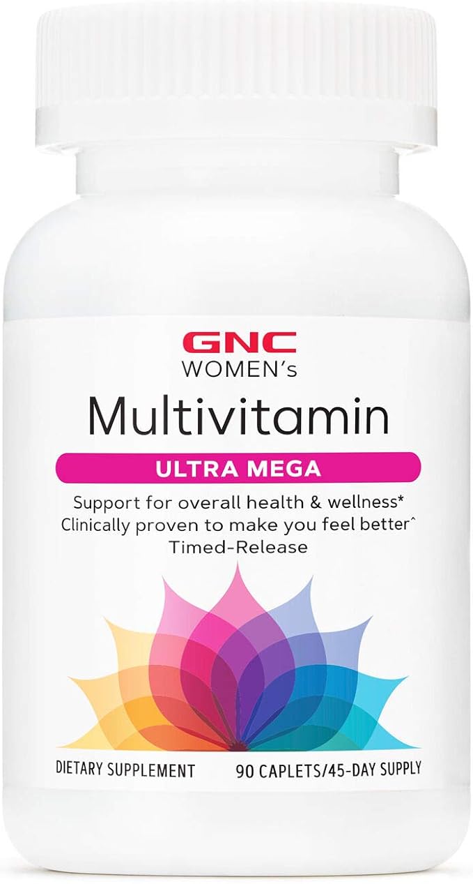 GNC Women's Ultra Mega Multivitamin | Supports Overall Health and Wellness in Women | Clinically Proven to Make You Feel Better | Timed-Release | 90 Count
