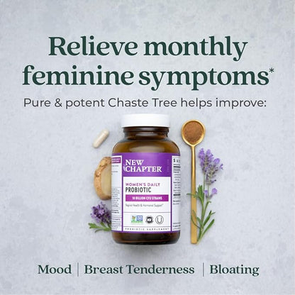 New Chapter Probiotics for Women - 30 ct (1 Month Supply), Women's Daily Probiotic with Prebiotics and Probiotics + 100% Vegan + Soy Free + Non-GMO