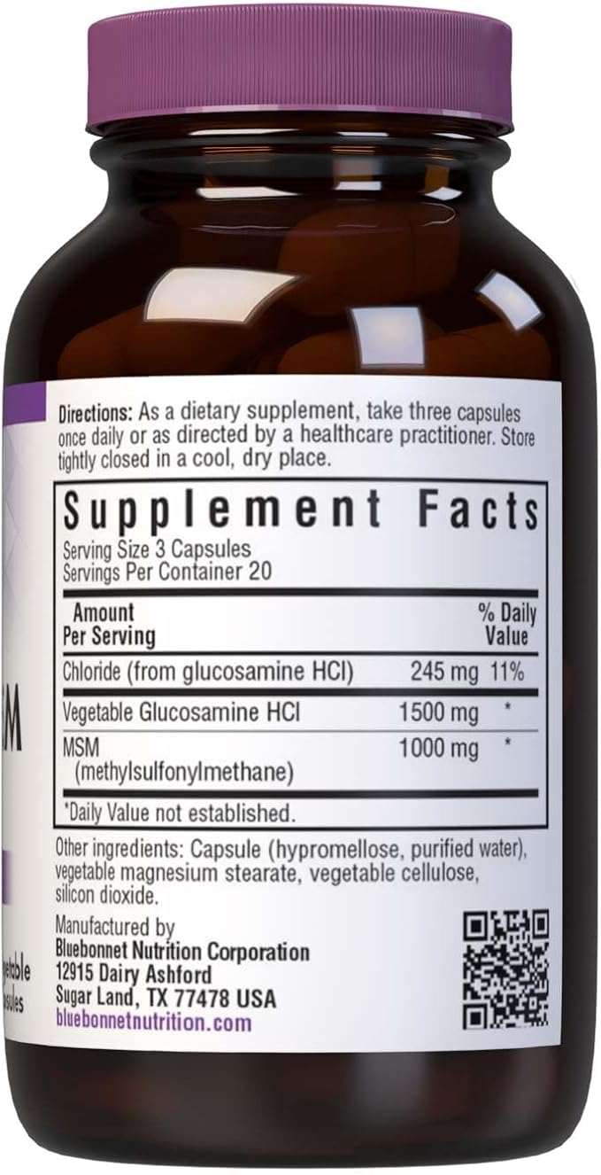 BlueBonnet Vegetarian Glucosamine Plus MSM Supplement, 60 Count (743715011137)