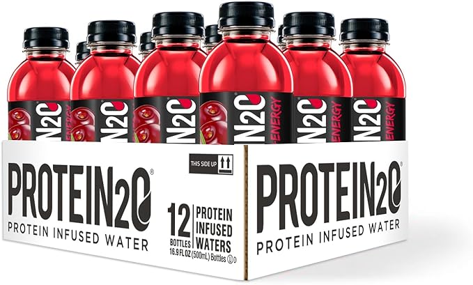 Protein2o 15g Whey Protein Infused Water Plus Energy, Cherry Lemonade, 16.9 oz Bottle (Pack of 12)