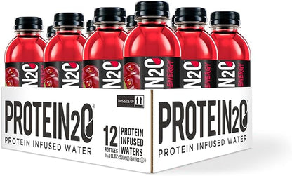 Protein2o 15g Whey Protein Infused Water Plus Energy, Cherry Lemonade, 16.9 oz Bottle (Pack of 12)