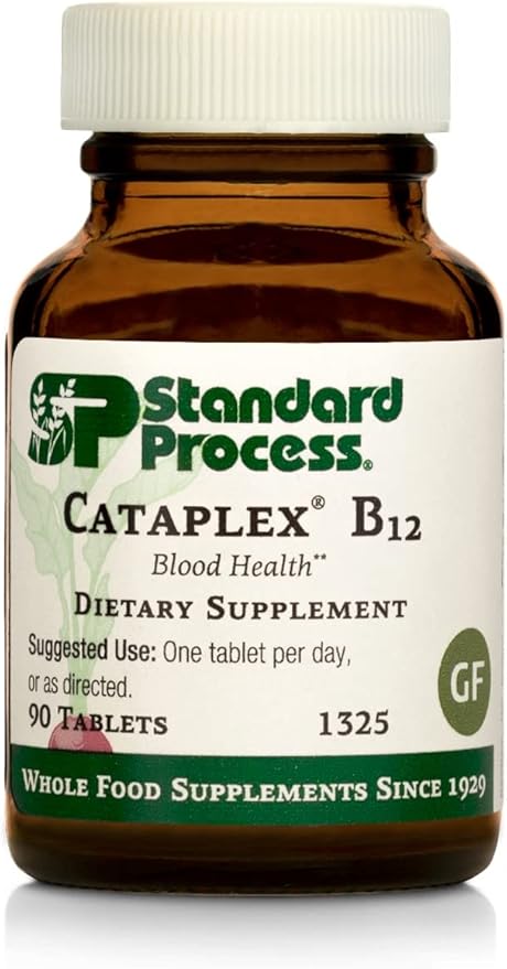 Standard Process Cataplex B12 - Vitamin B12 Supplement Supports Blood Health, Folic Acid Metabolism, and General Health with Oat Flour and More - 90 Tablets