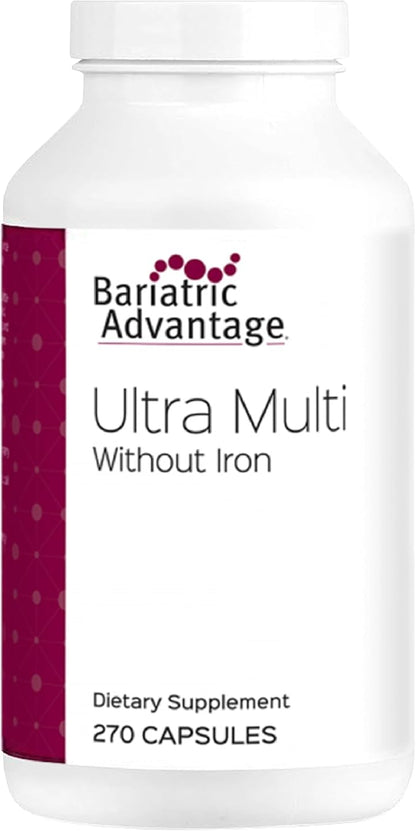 Bariatric Advantage Ultra Multi Without Iron - High Potency Multivitamin - for Bariatric Surgery Patients - Bariatric Multivitamin Capsule - with Calcium, Vitamin C & More - 270 Capsules