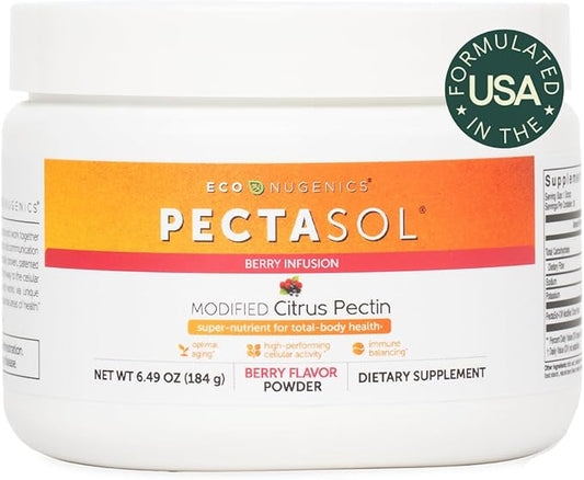 PectaSol Modified Citrus Pectin – 184g Berry Powder – Total-Body Health Supplement to Support the Heart, Immune System, Inflammation Response & Healthy Aging + Maintain Healthy Galectin-3 Levels