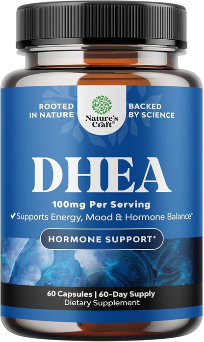 DHEA 100mg for Men and Women - Vegan High Strength DHEA Supplement for Women & Men for Enhanced Energy and Hormone Balance for Women & Men - Men and Womens Hormone Balance Supplement (2 Month Supply)