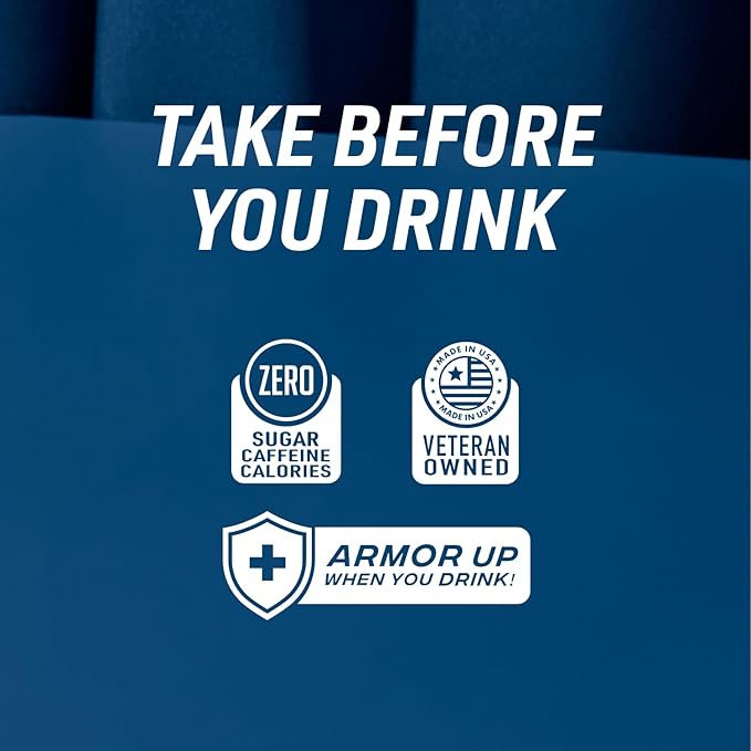 Alcohol Armor Slay Berry Elixir - Hydration Support, Essential Vitamins and Electrolytes, Vitamin B12, Milk Thistle - 12 Pack