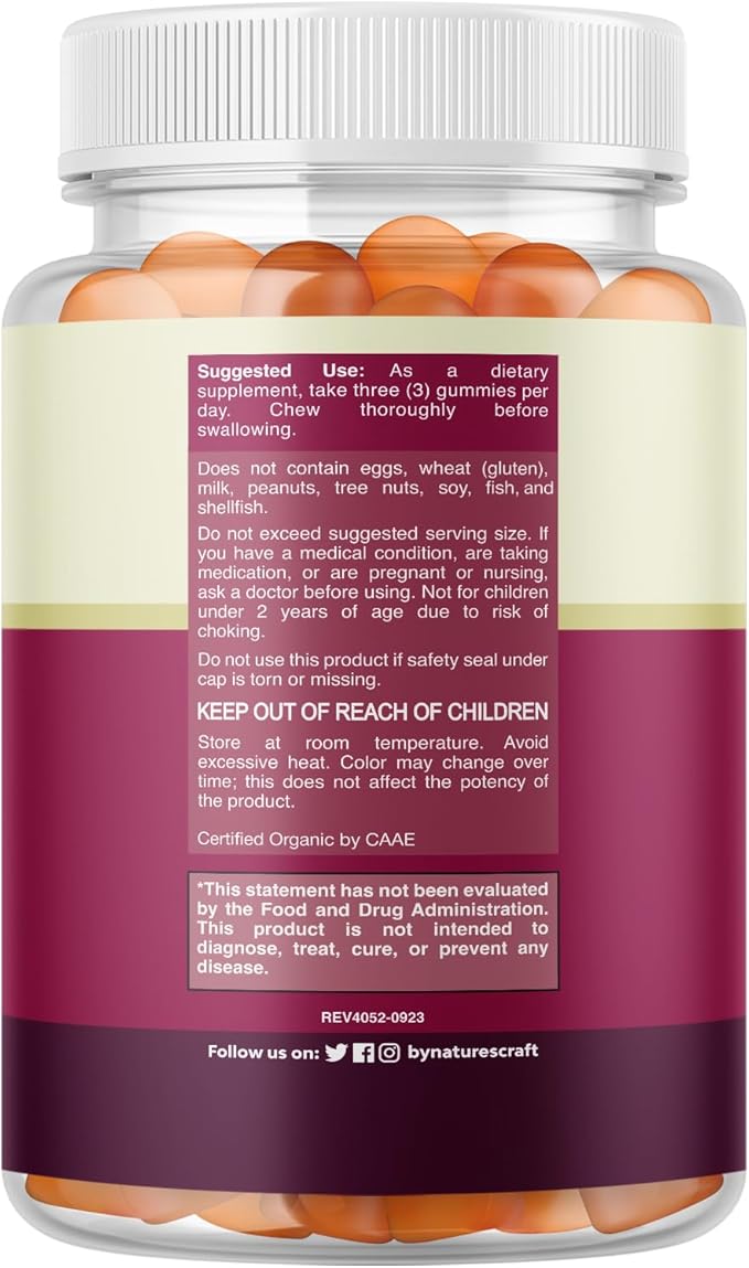 USDA Organic Multivitamin for Women and Men - Vegan Organic Multivitamin for Men Gummies with Zinc & B Complex Vitamins for Enhanced Energy Immunity & Daily Wellness - Vegan and Non-GMO (1 Month)