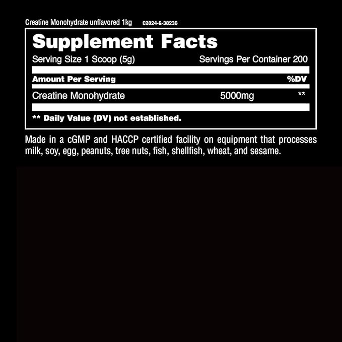 Animal Micronized Creatine Monohydrate Powder - Delays Muscle Fatigue, Supports Muscle Growth, Endurance, ATP Production, Cognitive Function, Strength, and Recovery for Men & Women - Unflavored, 1000g
