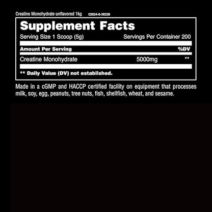 Animal Micronized Creatine Monohydrate Powder - Delays Muscle Fatigue, Supports Muscle Growth, Endurance, ATP Production, Cognitive Function, Strength, and Recovery for Men & Women - Unflavored, 1000g