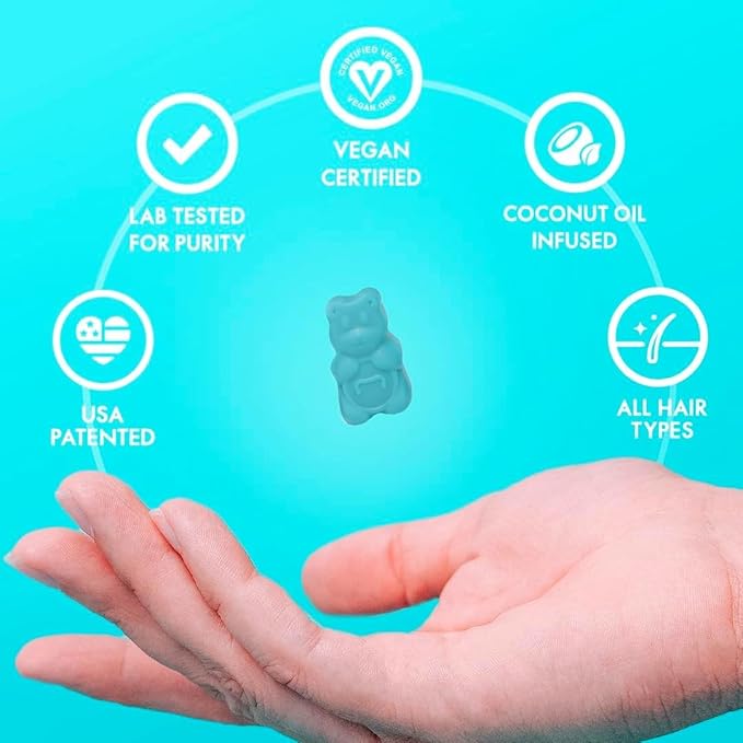 Sugarbear Hair Vitamin Gummy 6 Month Supply Extra Strength Biotin 6000mcg + Glass Nail File -Growth for Men & Women, Vegan Vitamin B12, MSM, Inositol, Elderberry, Certified Kosher, Halal, Cruelty-Free