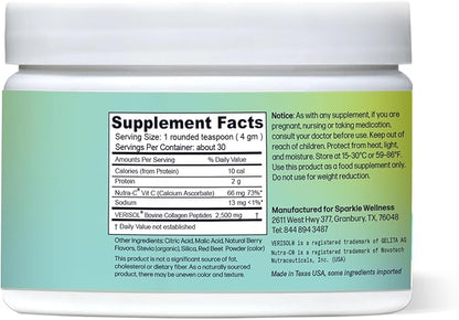 Sparkle Skin Boost (Mixed Berry) [30-Serves] Verisol Collagen Peptides Protein Powder Vitamin C Supplement Drink