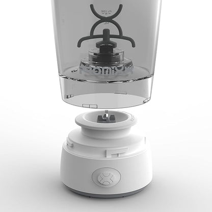 Promixx Original Shaker Bottle - Battery-powered for Smooth Protein Shakes - BPA Free, 20oz Cup (White)