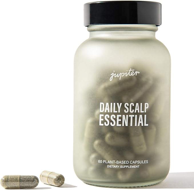 Jupiter Daily Scalp Essential - Hair Loss Supplement For Women & Men - Hair Vitamins For Flaky, Itchy, Oily, Dry Scalp - All-Natural, Plant-Based Ingredients for Thicker, Fuller Hair | 60 Capsules