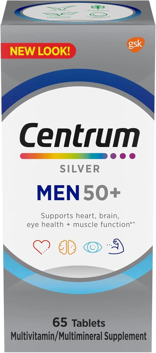 jogi Silver Men 50 Plus Multivitamin Supplement Tablets,Eye Health Vitamins That Come in Easy-to-Swallow tablets65 Count