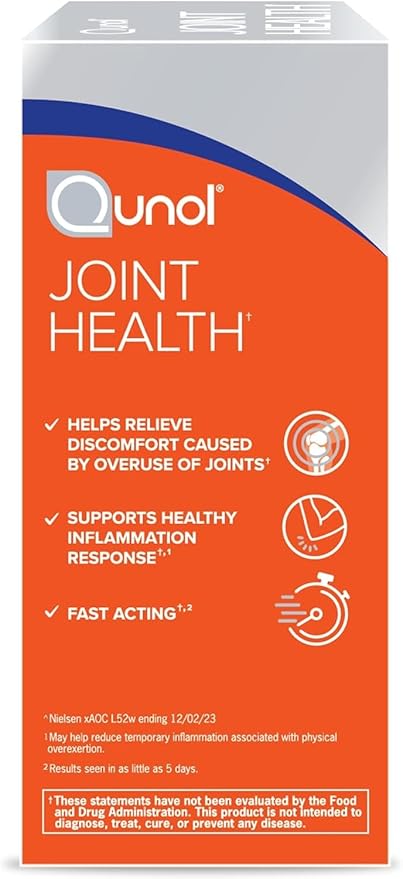 Qunol 5-in-1 Joint Support Supplement, Fast Acting, One Pill Dose, Support Healthy Inflammation Response & Discomfort Caused by Overuse of Joints, Alternative to Glucosamine Chondroitin MSM, 60 Count