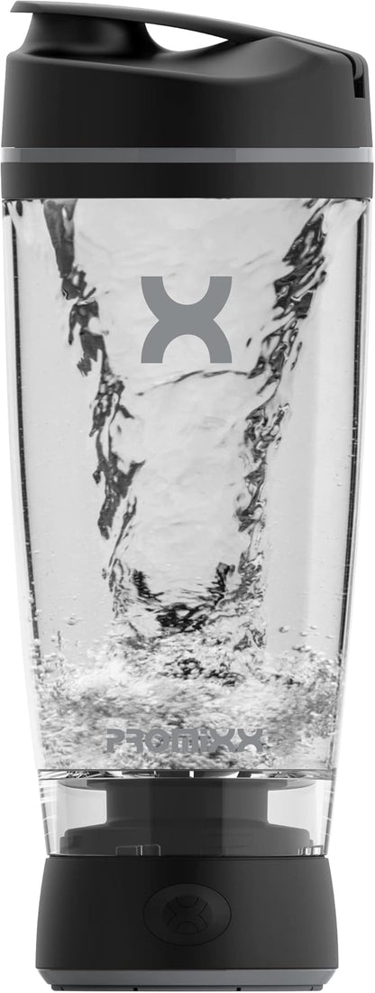 Promixx Original Shaker Bottle - Battery-powered for Smooth Protein Shakes - BPA Free, 20oz Cup (Black)