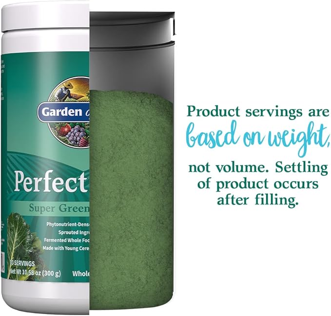 Garden of Life Perfect Food Super Green Formula - 30 Servings | 45 Superfoods, Greens, Fruit & Veggie Juice Superfood Powder Supplement, Probiotics & Organic Spirulina for Digestion & Immune Health