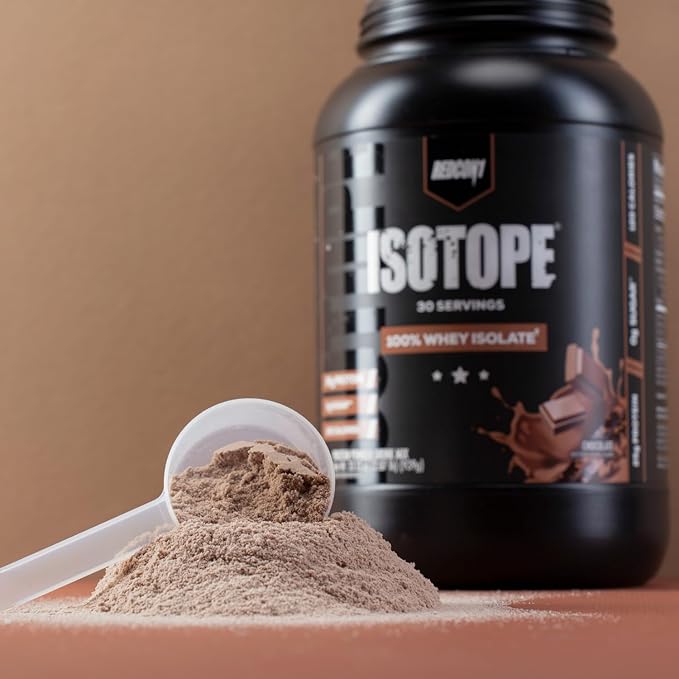 REDCON1 Isotope 100% Whey Isolate, Peanut Butter Chocolate - Keto Friendly Whey Protein Powder - Low Carb + Zero Sugar Whey Protein Isolate - Keto Protein Powder (30 Servings)