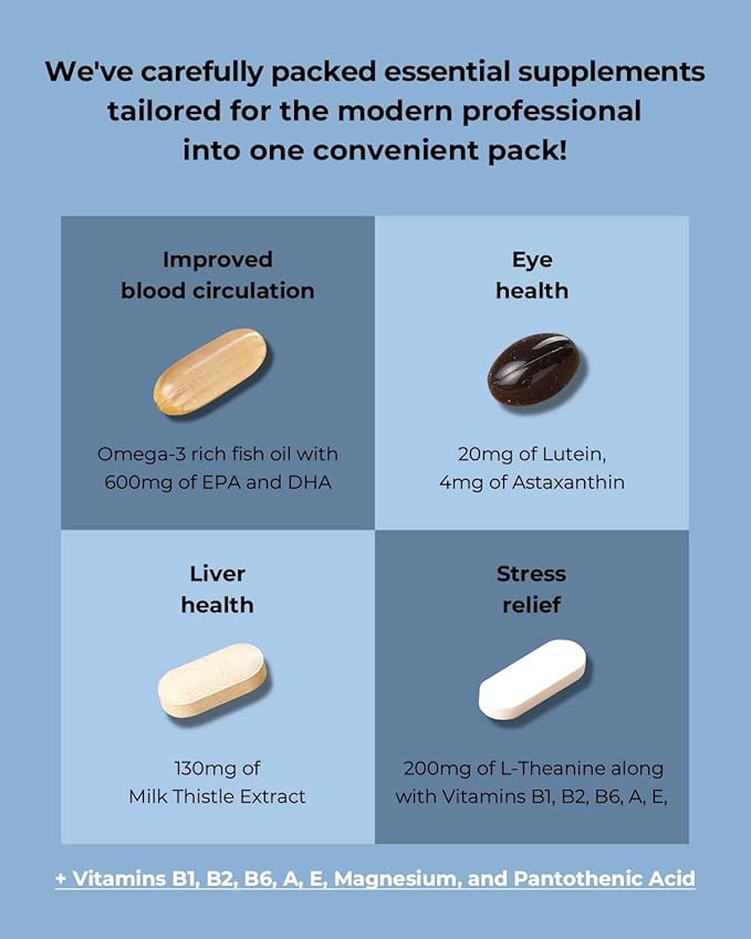 Multivitamins, Capsule, 30 Day Supply, Omega-3 DHA, Lutein, Astaxanthin, Milk Thistle, Theanine