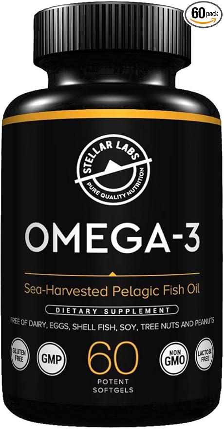 Stellar Labs Omega-3 Fish Oil Supplement - 60 CT LowFODMAP Certified