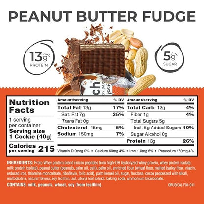 Power Crunch Protein Wafer Bars, High Protein Snacks with Delicious Taste, Peanut Butter Fudge, 1.4 Ounce (12 Count) (Pack of 2)