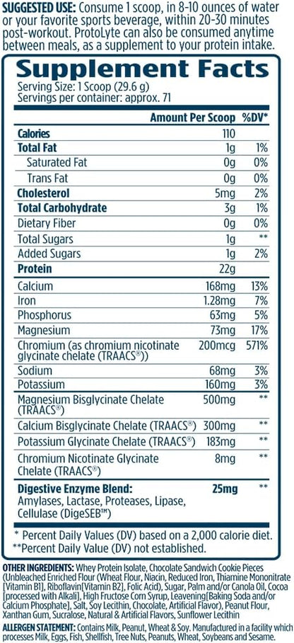 VMI Sports Protolyte 100% Whey Protein Isolate | + Electrolytes & Enzymes | Zero Sugar – Keto Friendly - Lactose Free | 21-25g Protein for Muscle Growth – Recovery – Hydration