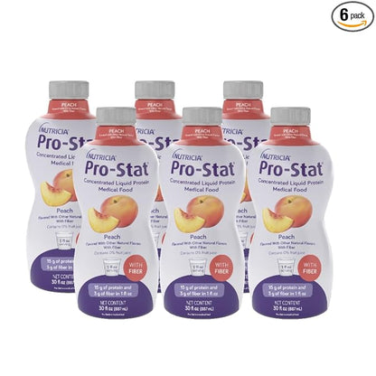 Pro-Stat Concentrated Liquid Protein Medical Food - Peach Flavor with Fiber, 30 Fl Oz Bottle (Case of 6)