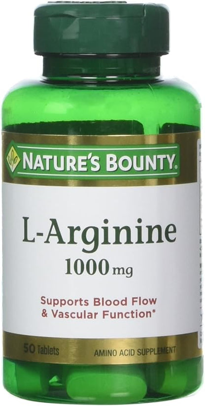 Nature's Bounty L-Arginine 1000 mg, 50 Tablets (Pack of 3)