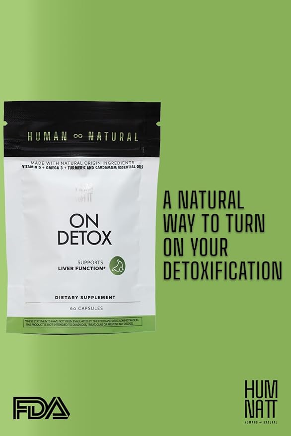 On Detox | Vegan Capsules with Vitamin D, Omega-3, Chia Oil, Turmeric & Cardamom Oils | Supports Body Cleansing & Wellness | 60 Count